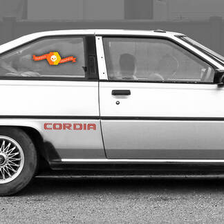 Pair Mitsubishi Cordia Turbo CORDIA side vinyl body decals sticker graphics 2 Colors