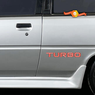 2x Mitsubishi Cordia Turbo side vinyl body decals sticker graphics 2 Colors