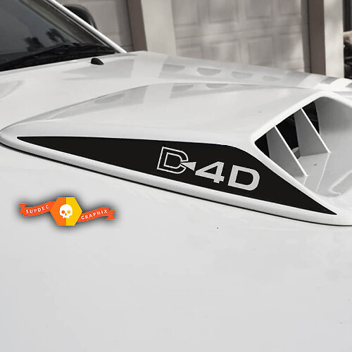 D-4D Hood Scoop Vinyl Decals Set for Toyota Hilux