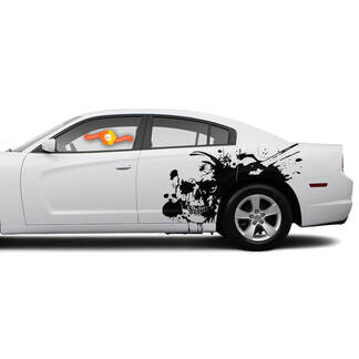 Pair of Skull Side Dodge Challenger or Charger Splash Wrap Decals Stickers