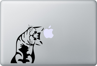 Meow Cat Decal Sticker for MacBook Laptop