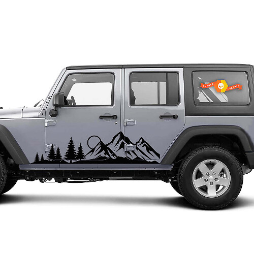 Forest Mountain Door Vinyl Decals Kit for Jeep Wrangler Gladiator 