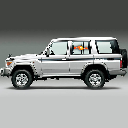 TOYOTA LANDCRUISER TROOPY J78 Series style GREY TONES land cruiser Side Retro Vintage Graphics Stripes 