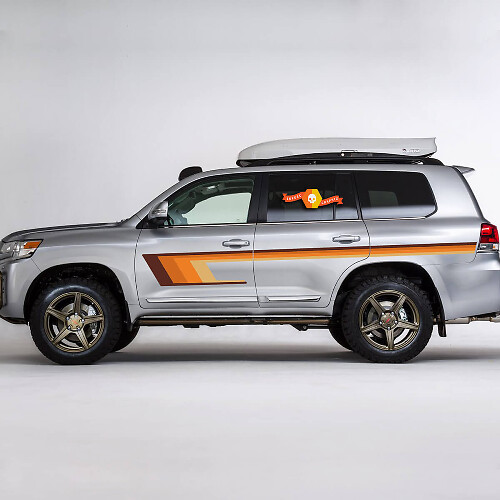 Retro Side Stripe Vinyl Decal Kit for Toyota Land Cruiser 200