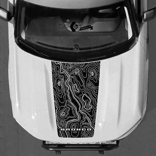 Topographical Map Decals Stickers for Ford Bronco