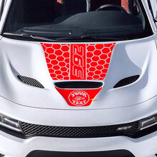 Honeycomb Style Custom Text Hood Vinyl Decal Sticker for Dodge Charger 2015-2021_2