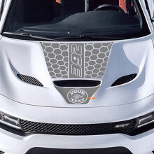 Honeycomb Style Custom Text Hood Vinyl Decal Sticker for Dodge Charger 2015-2021_3