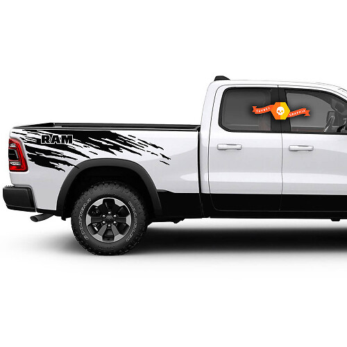 Large Side Bed Vinyl Decal Sticker Graphic Kit for Dodge Ram 1500