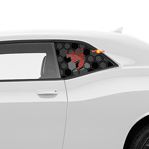 Honeycomb Hornet Decal Sticker for Dodge Challenger Side Quarter Window 1