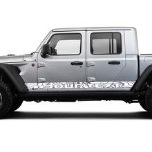 Side Rocker Panel Racing Contour Map Doors Vinyl Graphic Stripes Kit Pair for Jeep Gladiator 2