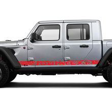 Side Rocker Panel Racing Contour Map Doors Vinyl Graphic Stripes Kit Pair for Jeep Gladiator 3