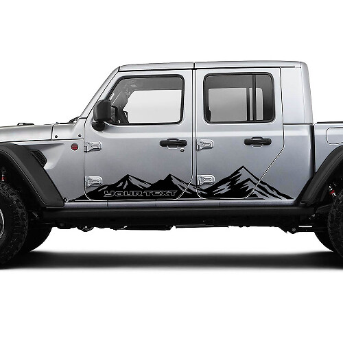Side Rocker Panel Racing Mountains Doors Vinyl Graphic Stripes Pair for Jeep Gladiator