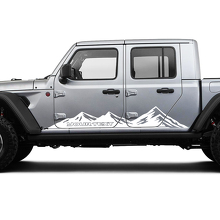 Side Rocker Panel Racing Mountains Doors Vinyl Graphic Stripes Pair for Jeep Gladiator 2