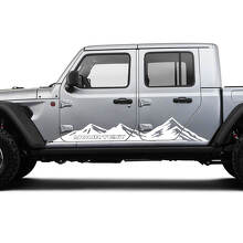 Side Rocker Panel Racing Mountains Doors Vinyl Graphic Stripes Pair for Jeep Gladiator 2