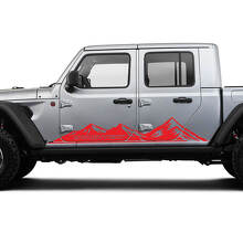 Side Rocker Panel Racing Mountains Doors Vinyl Graphic Stripes Pair for Jeep Gladiator 3