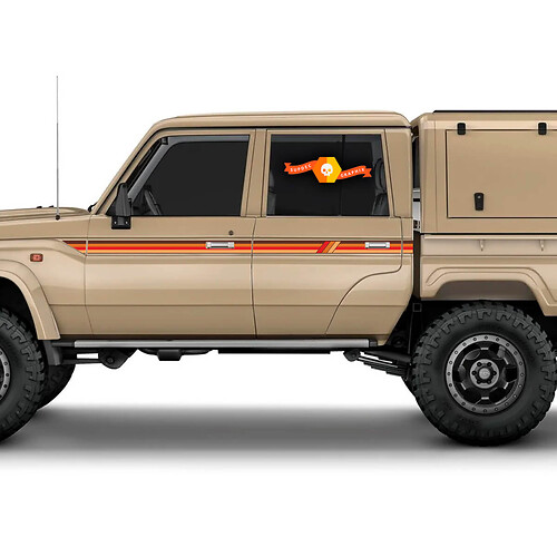Dual Cab LC79 Stripes RED EARTH Colors Sunset Graphics Stripes for TOYOTA Land Cruiser LANDCRUISER