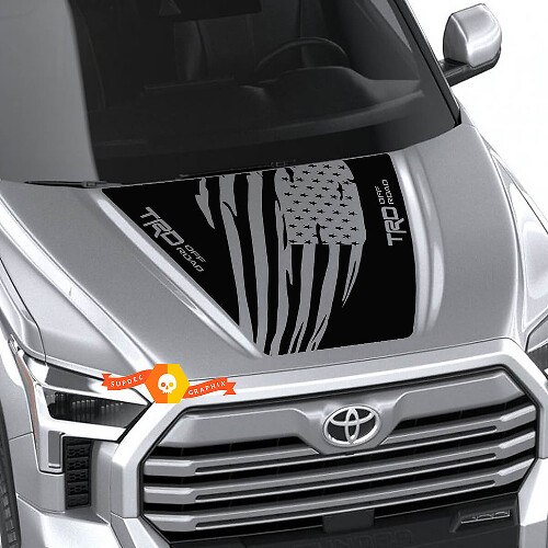 New Toyota Tundra 2022 Hood TRD SR5 USA Flag Wrap Decal Sticker Graphics SupDec Design
