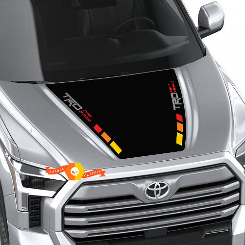 New Toyota Tundra 2022 Hood TRD SR5 Off Road Vintage Stripes Wrap Decal Sticker Graphics SupDec Design