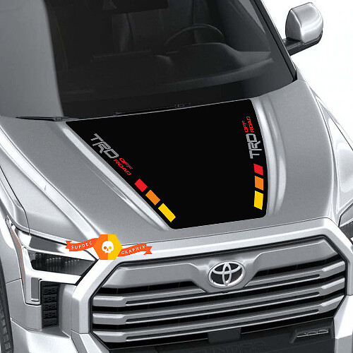 TRD Off Road Vintage Stripes Hood Vinyl Decal Sticker for Toyota Tundra 2022
