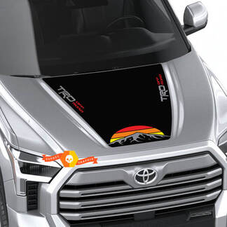 New Toyota Tundra 2022 Hood TRD SR5 Vintage Sunset Wrap Decal Sticker Graphics SupDec Design