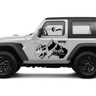 2 New JEEP Wrangler Door Decal Sticker 4x4 off-raod Mountains side Graphics Decal Sticker