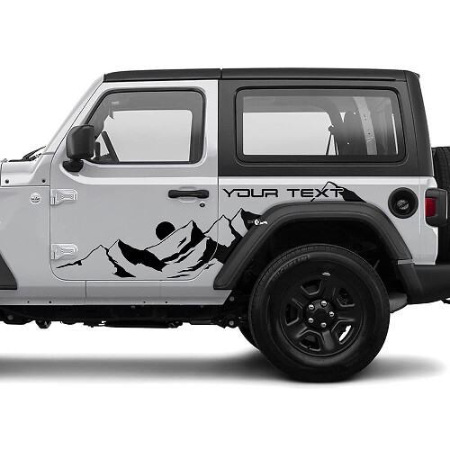 Moon Mountains Side Door Vinyl Decal Sticker for Jeep Wrangler