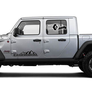 Pair Jeep Gladiator Door Mountains  2019 2020 2021 For Both Sides Vinyl Graphics Decal Sticker