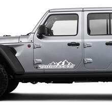 Custom Text Mountains Door Vinyl Graphics Decal Sticker for Jeep Gladiator 2