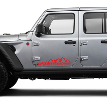 Custom Text Mountains Door Vinyl Graphics Decal Sticker for Jeep Gladiator 3