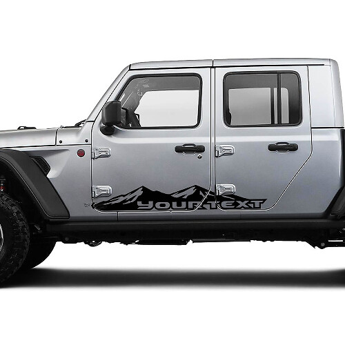 Mountains Big Custom Text Door Vinyl Graphics Decal Sticker for Jeep Gladiator