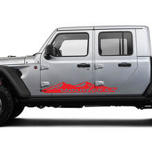 Mountains Big Custom Text Door Vinyl Graphics Decal Sticker for Jeep Gladiator 3