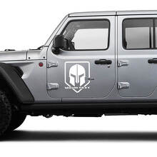 Spartan Helmet Door Vinyl Decals for Jeep Wrangler or Gladiator_2
