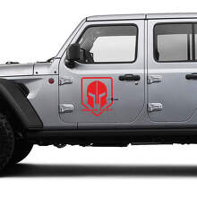 Spartan Helmet Door Vinyl Decals for Jeep Wrangler or Gladiator_3