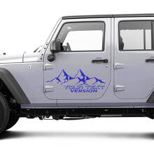 4x4 Off-Road Mountains Side Door Vinyl Decal Sticker for Jeep Wrangler Unlimited 5