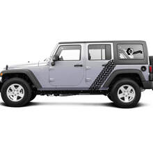 2 New JEEP Wrangler Stripe with Tire Track Door side Graphics Decal Sticker 2