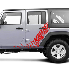 Destroyed Tire Track Door Side Stripe Vinyl Decal Sticker for Jeep Wrangler 3