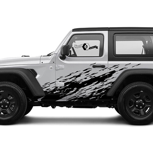 Mud Splash Side Door Vinyl Decal Kit for Jeep Wrangler
