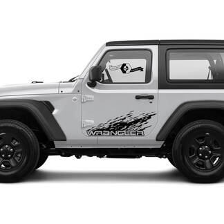 2 New JEEP Wrangler destroyed Decal Sticker Mountains side Graphics Decal Sticker
