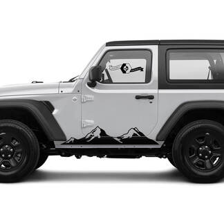 2 New JEEP Wrangler Rocker Panel Decal Sticker Mountains side Graphics Decal Sticker