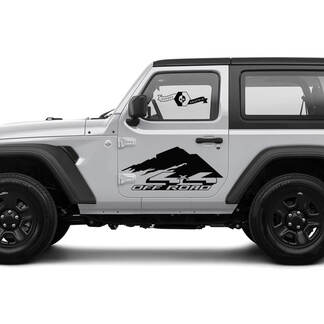 2 New JEEP Wrangler Decal Sticker 4x4 off-raod Mountains side Graphics Decal Sticker