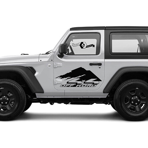 4x4 Off-Road Mountains Side Graphics Vinyl Decal Sticker for Jeep Wrangler