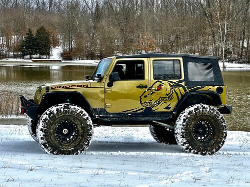 Dinocon T-Rex trex Dinosaur Rex Side Decal for Jeep Wrangler 2 doors sticker