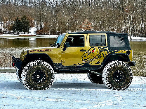 T-Rex Dinosaur Side Vinyl Decal Sticker for Jeep Wrangler 2 Doors