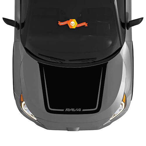RAV4 Logo Blackout style Hood Vinyl Decal Sticker for Toyota RAV4 2019-2022