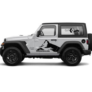 2 New JEEP Wrangler Decal Sticker Mountains side Graphics Decal Sticker