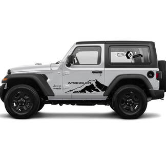 2 New JEEP Wrangler Door side Decal Sticker Mountains  Graphics Decal Sticker