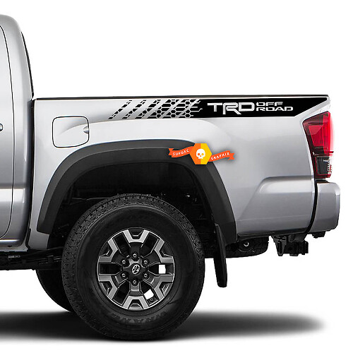 TRD Off Road Geometric Bed Side Vinyl Decals for Toyota Tacoma 2016-2022