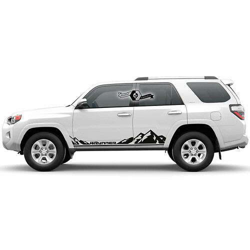 Pair 4Runner 2023 Side Vinyl Rocker Panel Decals Logo Mountains stripe Stickers for Toyota 4Runner TRD 