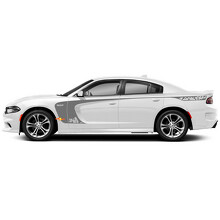 TEXT Honeycomb C-Sweep Side Stripe Pair Side Vinyl Decal Sticker for Dodge Charger 2015-2022_2