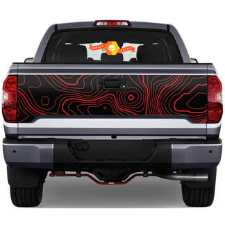Tailgate Topographic Map Rear Decal For Toyota Tacoma Third generation 2015-2022 SupDec 2 colors 1